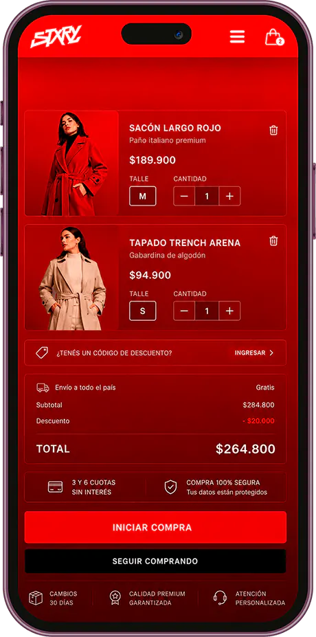 Pantalla 3 de tienda online desarrollada por Ideamos