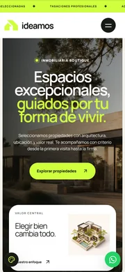 Vista móvil de Ideamos Propiedades
