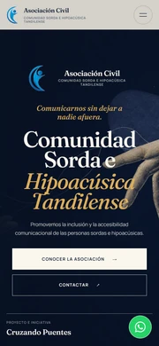 Vista móvil de Comunidad Sorda Tandil