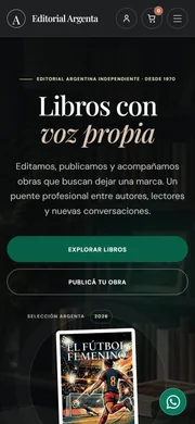 Vista móvil de Editorial Argenta