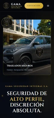 Vista móvil de GAMA Seguridad