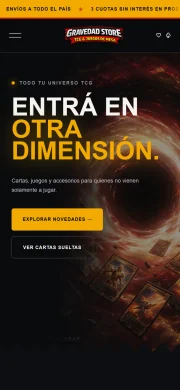 Vista móvil de Gravedad Store