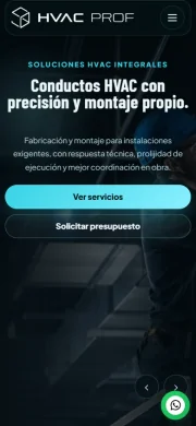 Vista móvil de HVAC PROF