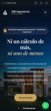 Vista móvil de MR Ingeniería
