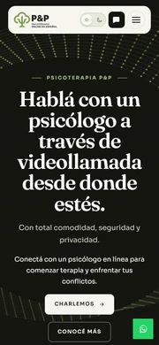 Vista móvil de Psicoterapia P&P