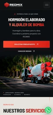 Vista móvil de Redmix Hormigonera
