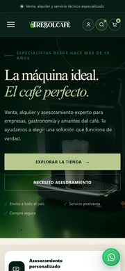 Vista móvil de Trébol Café
