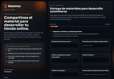 Vista de escritorio de Brief Ecommerce