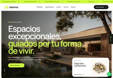 Vista de escritorio de Ideamos Propiedades