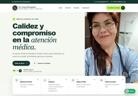 Vista de escritorio de Dra. Vanesa Klimaszewski