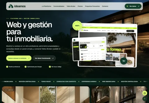 Vista de escritorio de Ideamos Inmobiliarias