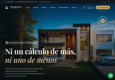 Vista de escritorio de MR Ingeniería