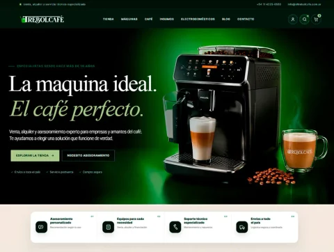 Vista de escritorio de Trébol Café